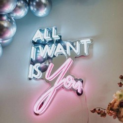 All I Want Is You Neon Işıklı Şeffaf Pleksi