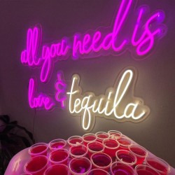 All You Need İs Love And Tequila Neon Işık