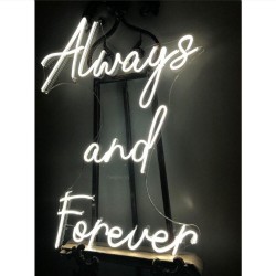 Always And Forever Neon Işıklı Şeffaf Pleksi