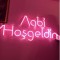 Aabi Hoşgeldin Neon Işıklı Şeffaf Pleksi