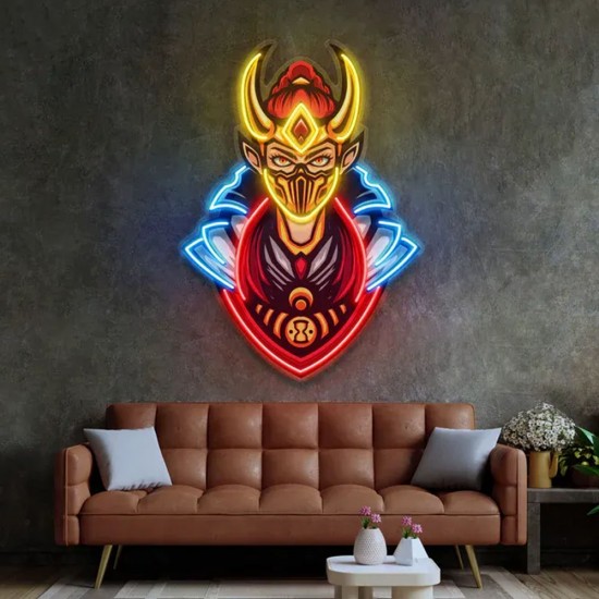 Altın Boynuzlu Kadın Neon Art UV Baskı Led Tabela