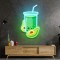 Avokado Smoothie UV Baskı Neon Led Tabela