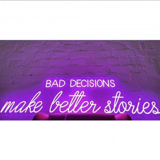 Bad Decision Neon Işıklı Şeffaf Pleksi