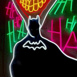 Batman Joker Neon Işıklı Şeffaf Pleksi