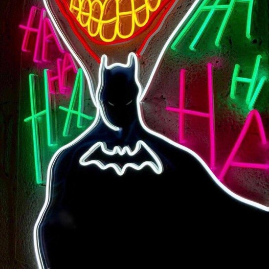 Batman Joker Neon Işıklı Şeffaf Pleksi