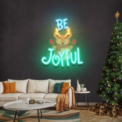 Be Joyful Geyik Yılbaşı Neon Led Tabela