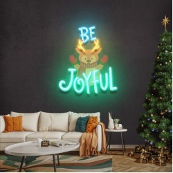 Be Joyful Geyik Yılbaşı Neon Led Tabela