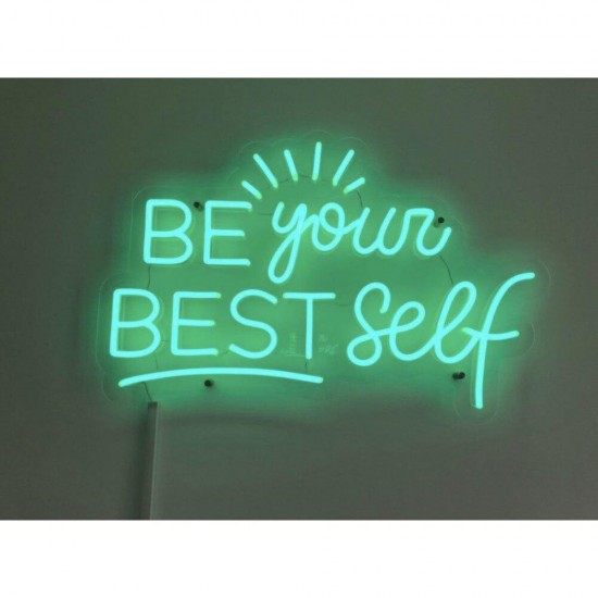 Be Your Bestself Neon Işıklı Şeffaf Pleksi