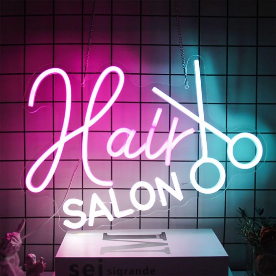 Hair Salon Neon Led Tabela