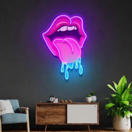 Ağız Neon Art UV Baskı Neon Led Işık